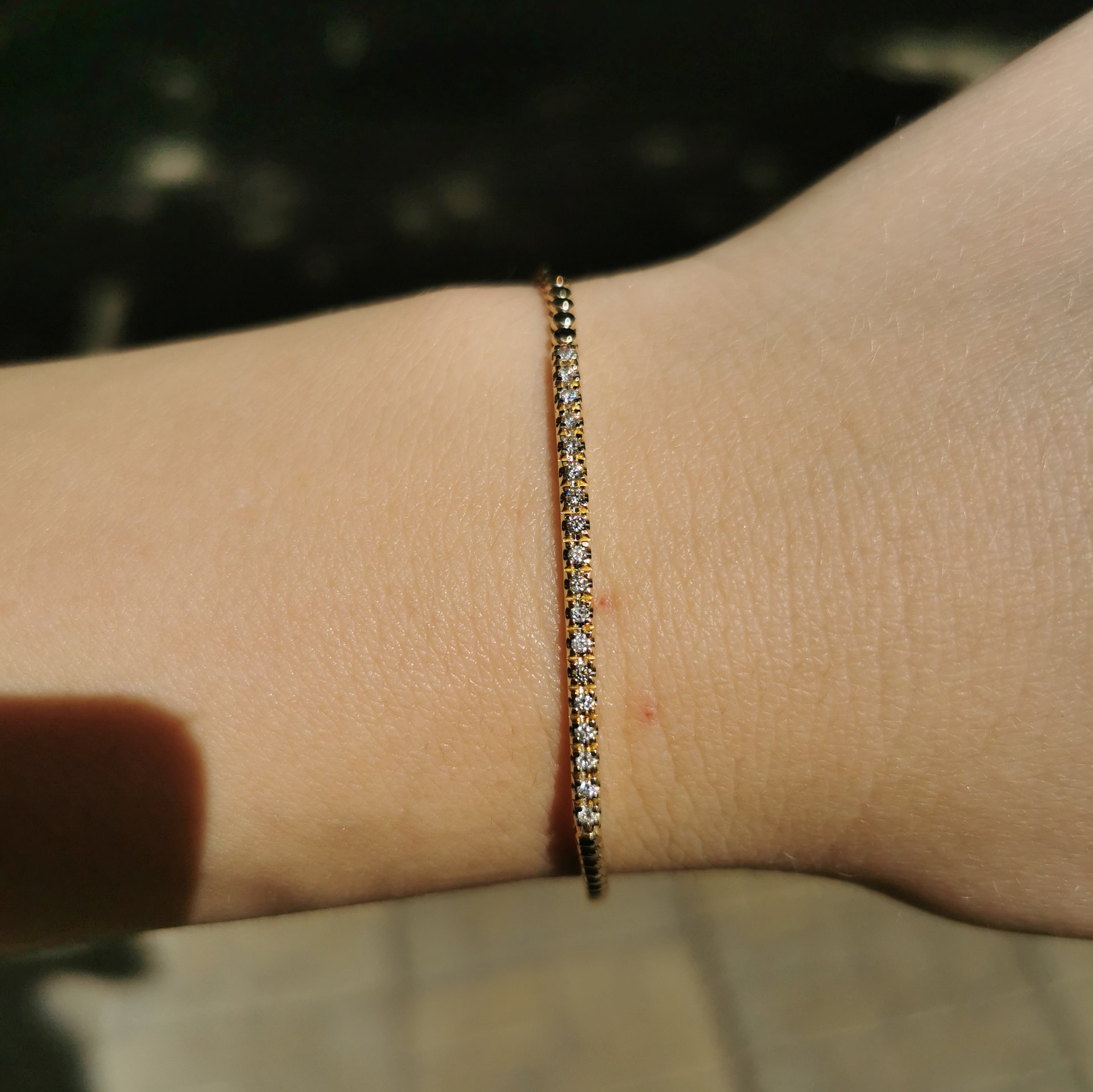 Диамантена гривна жълто злато 0.28 карата